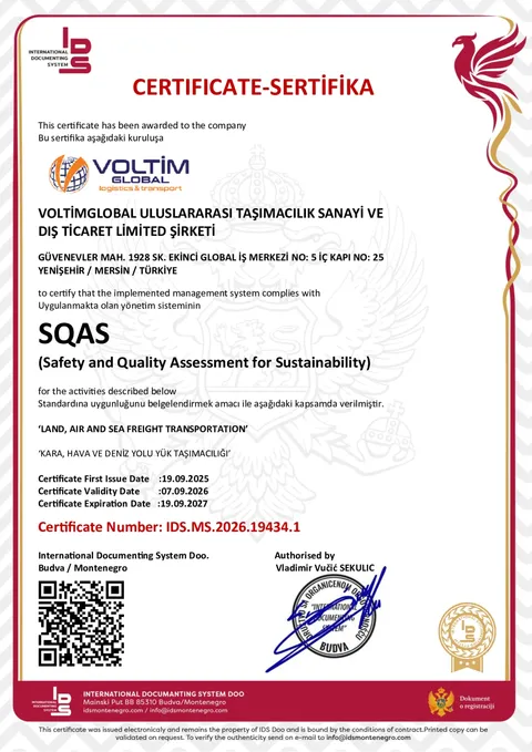 Voltim Global SQAS sertifikası — IDS.MS.2026.19434.1